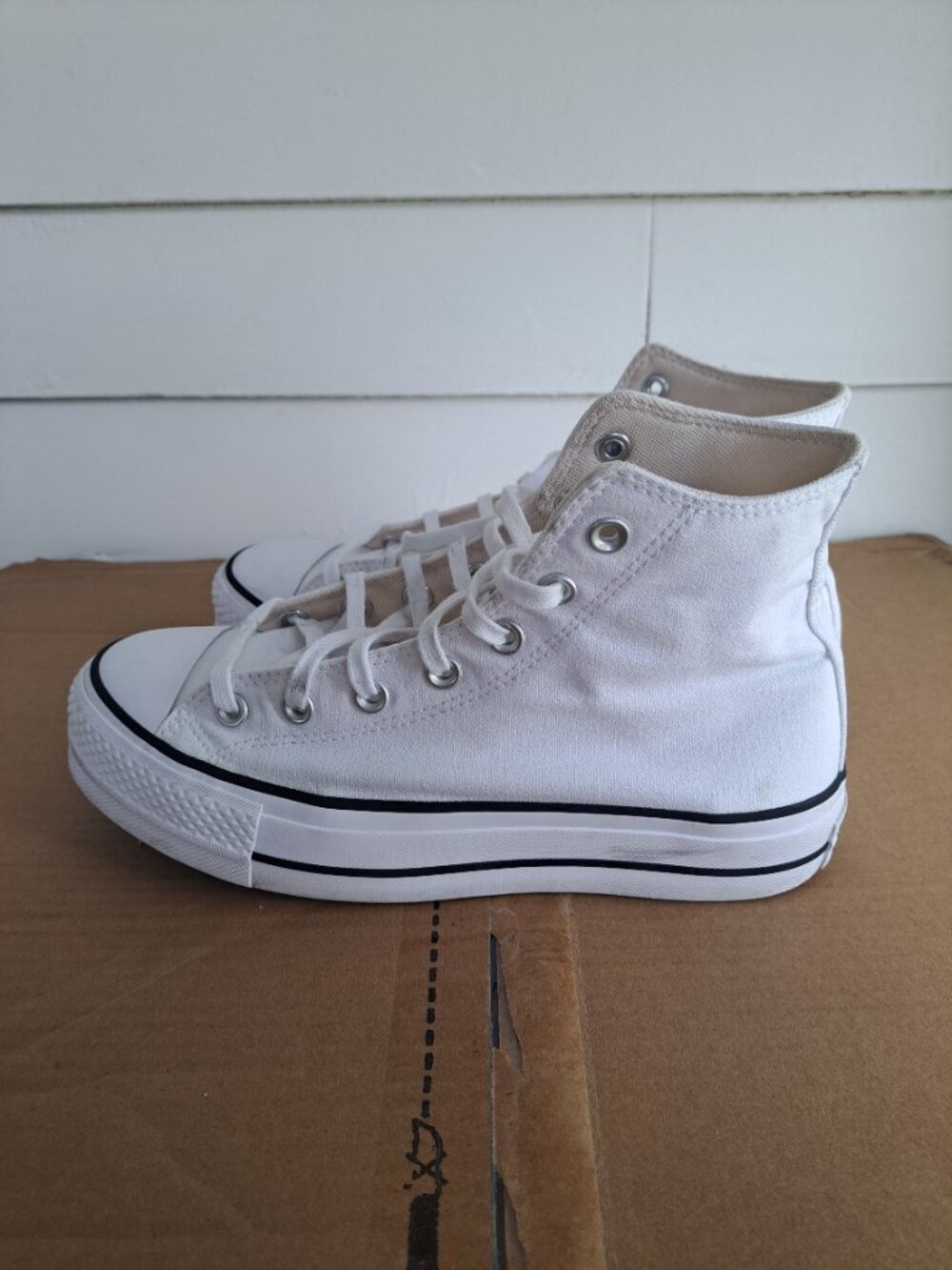 WOMEN'S COVERSE ALL STAR CHUCK TAYLOR LIFT PLATFORM HI TOPS SIZE 8 - Picture 10 of 15